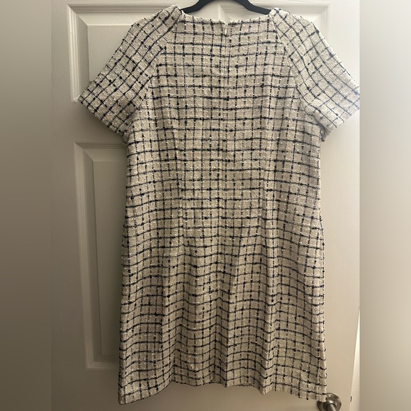 Ann Taylor Elegant Tweed Navy and White Dress - Picture 3 of 3